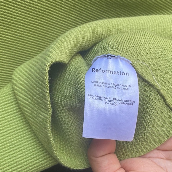 Reformation Lime Ribbed Square-Neck Tank - Picture 3 of 7